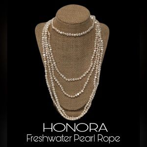 HONORA Freshwater Collection Pearl Rope, Nugget Shape, Pouch Included, 108” Long